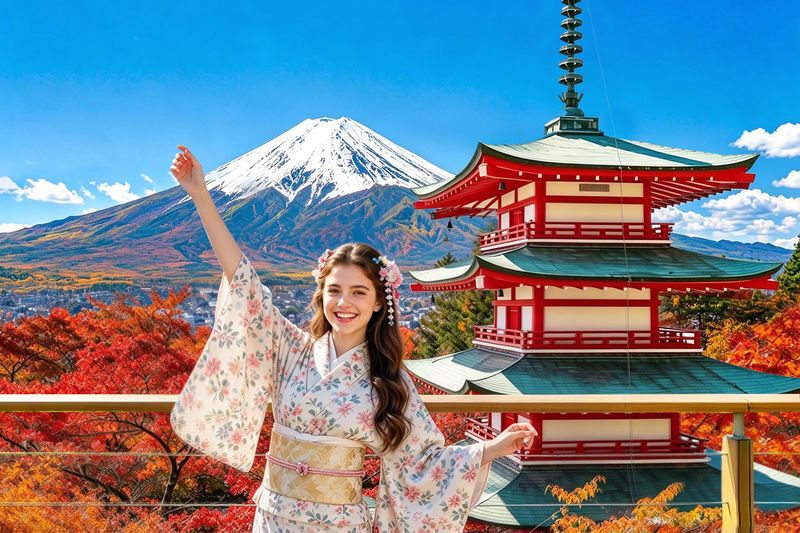 Mt. Fuji Panoramic Day Tour (Departing from Tokyo) - Fuji from the ropeway, lake, and pagoda