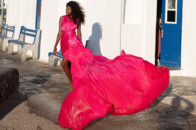 Mykonos Flying Dress High End Professional Photographer - How This Experience Fits Your Travel Style