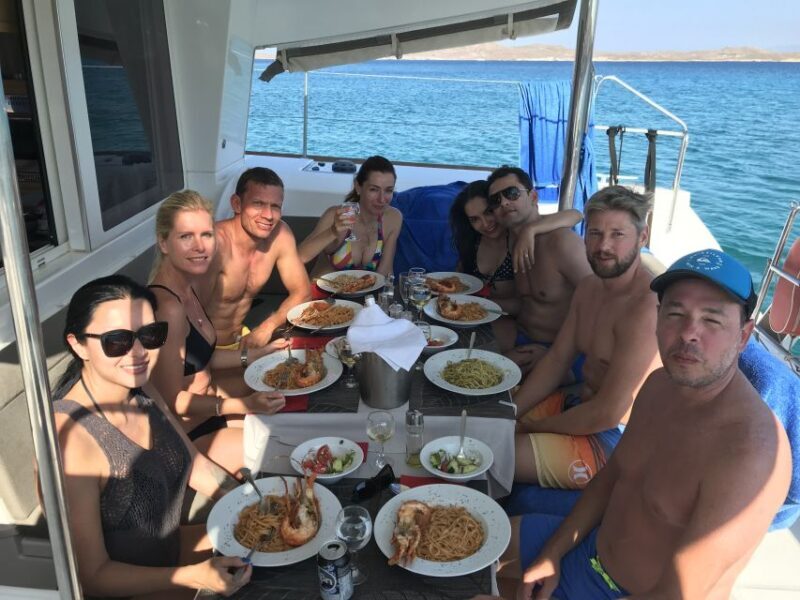 Mykonos: Full-Day Catamaran Cruise with Fresh Lunch - Frequently Asked Questions
