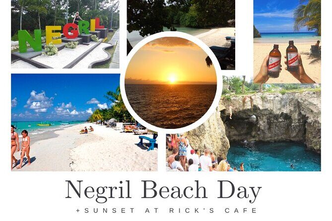 Negril Private and Public Beach with Ricks Cafe from Montego Bay - Key Points