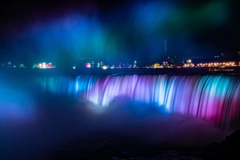 Niagara Falls, USA: Nightlight Experience with Fireworks - A Close-Up Look at the Nightlight Experience