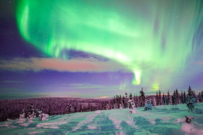 Night Snowshoeing Adventure under the Northern Lights - A Deep Dive into the White Wilderness
