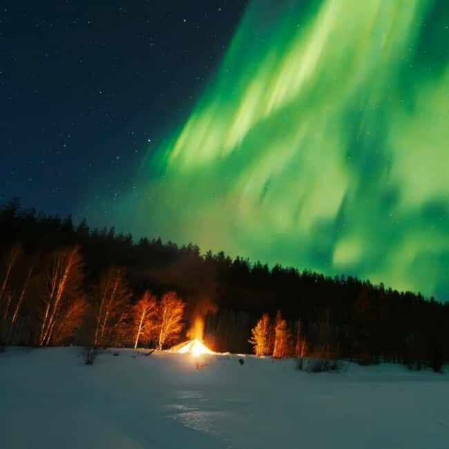 Northern Lights Tour Sleigh Ride - Exploring the Lapland Wilderness by Snowmobile Sleigh