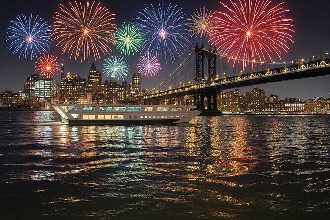 NYE Fireworks Cruise on the Grande Mariner With Dinner + Open Bar - Key Points