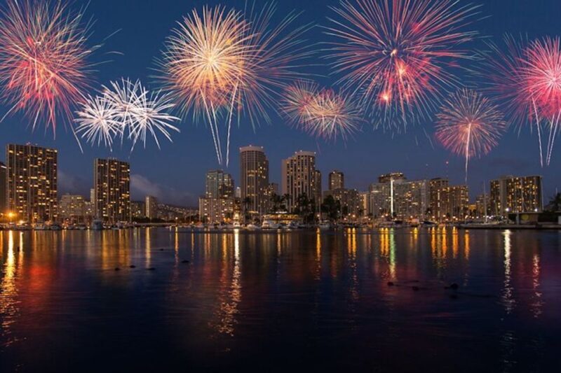 Oahu: Waikiki Friday Night Fireworks Catamaran (Wahine Koa) - Key Points