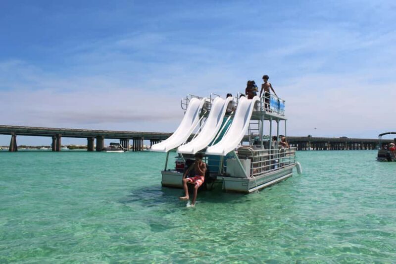 Okaloosa Island: 3 Slides Double Decker Pontoon Boat Rental - Key Points