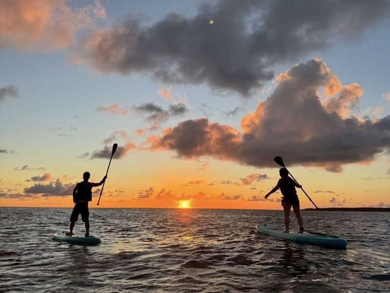 Okinawa: Miyako Island Healing Sunset SUP Pickup/drop-off available - Paddling into the sunset