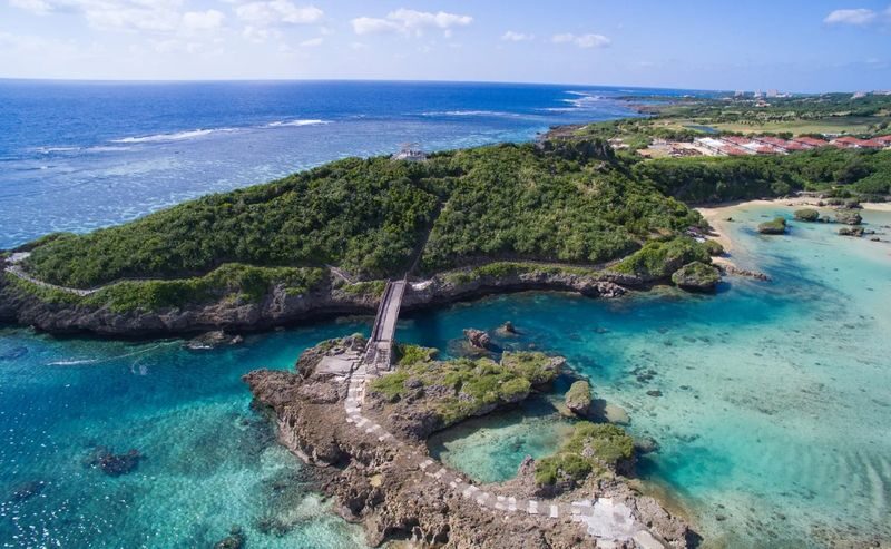 Okinawa Miyakojima One-Day Tour - Imugya Marine Garden: a sheltered bay from above