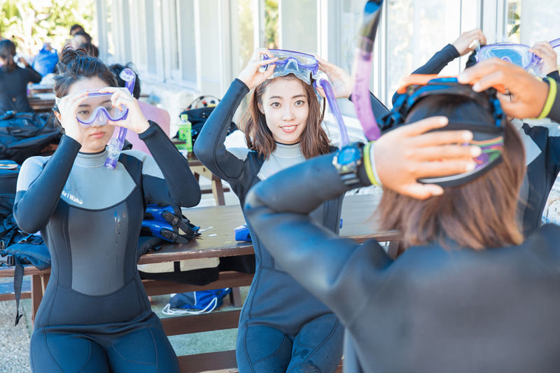 Onna Village Blue Cave Diving and Snorkeling Experience in Okinawa - Getting ready at Cape Maeda
