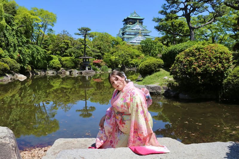 Osaka Castle Photo Shoot Experience - A castle backdrop, with someone behind the camera