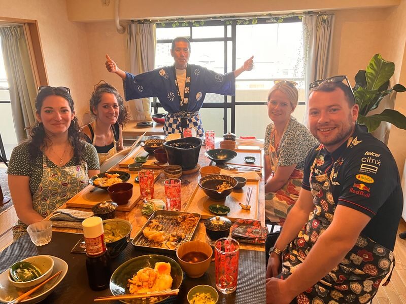 Osaka Cooking Class: Crispy Tempura Donburi & Miso soup - Bonito miso soup and cabbage with an izakaya touch
