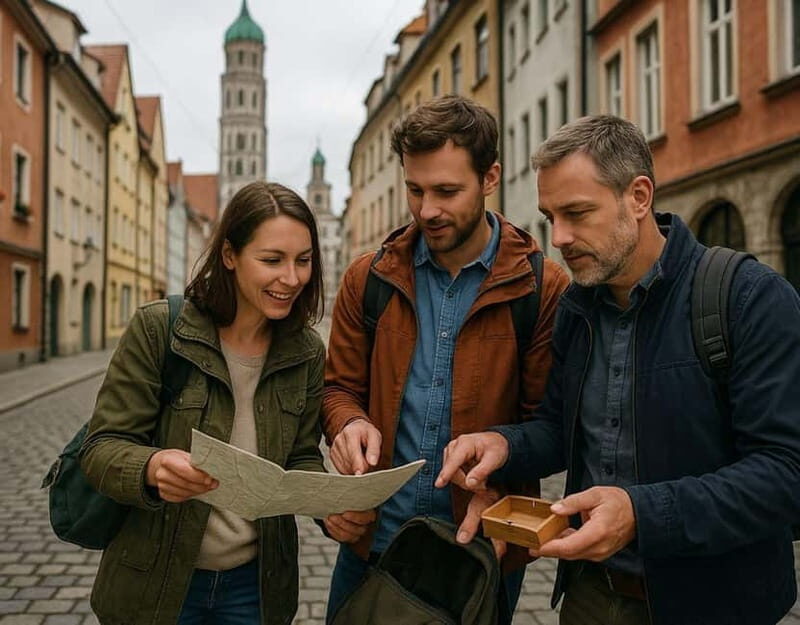 Outdoor Escape Game with puzzle backpack Augsburg: The Merchant's Seal - Key Points