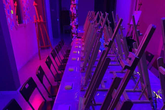 Paint a neon fluorescent picture while drinking unlimited wine - Frequently Asked Questions