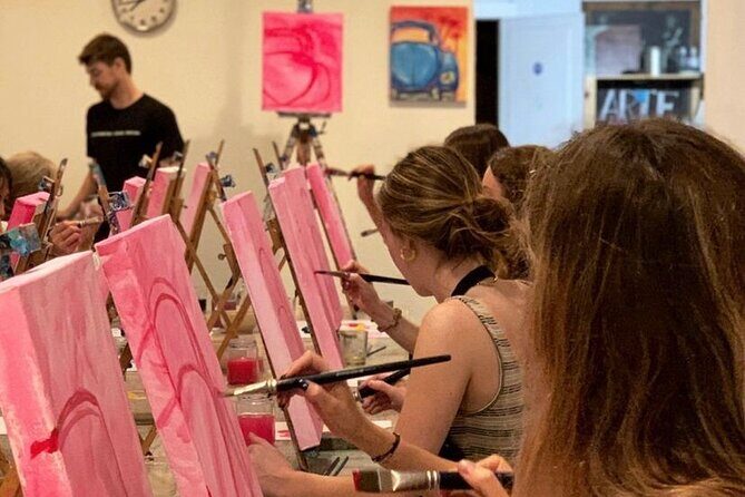 Paint & Wine Workshop in an Art Studio in Barcelona - Key Points