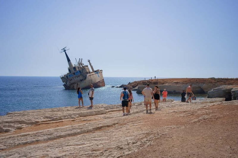 Paphos/Akamas: Blue Lagoon Bus & Boat Tour with Water Slide - Sea Caves and Pygmy Experience