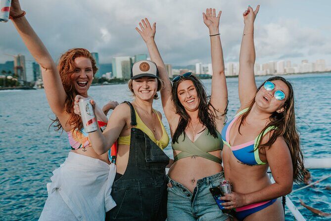Paradise Waikiki Sunset Cruise + LIVE DJ + SWIMMING - Key Points