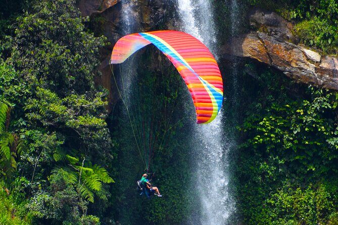 Paragliding and hammocks zipline over waterfalls private tour - Key Points