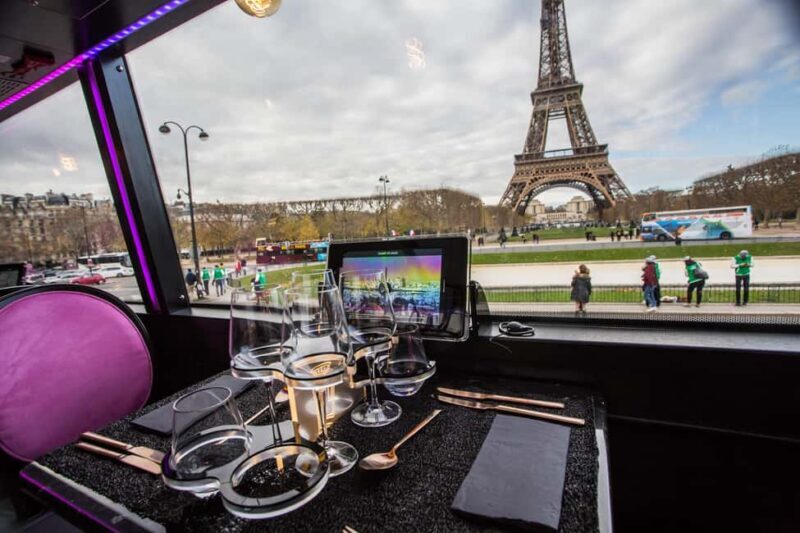 Paris: Cultural Night Bus Tour with Dinner On Board - Key Points
