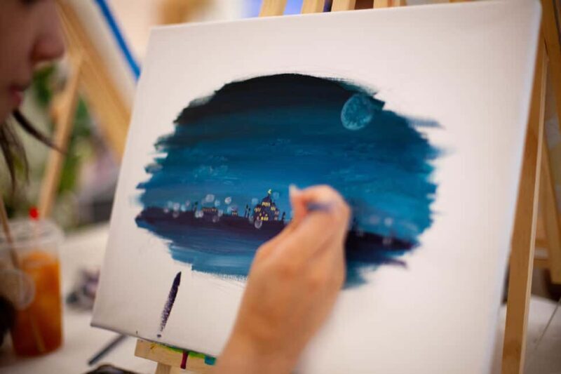 Paris : Painting experience in an art cafe - A Creative Escape at Athena Art Café in Paris
