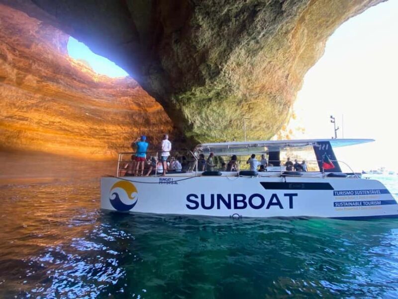 Portimao: SUNSET Benagil Caves Tour | Eco Catamaran - Key Points
