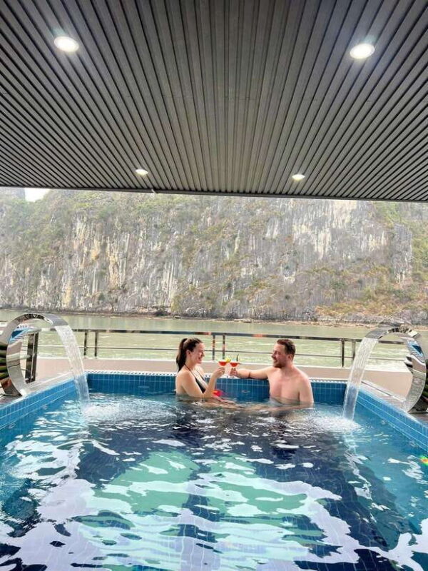 Premium Halong Day Cruise with Buffet Lunch, Cave & Island - The Sunset Cruise & Sunset Party