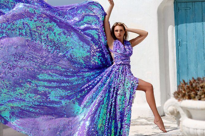 Private Flying Dress Photoshoot in Mikonos - Weather and Wind: How It Affects the Experience