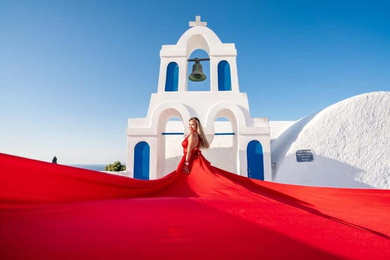 Private Flying Dress Photoshoot Santorini With Pickup - Discover the Magic of a Flying Dress Photoshoot in Santorini