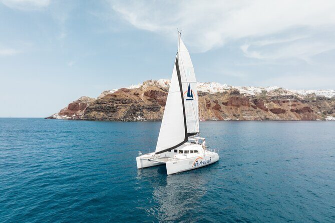 Private Morning Tour Lagoon 400-380 Sailing in Santorini ,lunch, drink, transfer - A Deep Dive into the Santorini Private Catamaran Tour