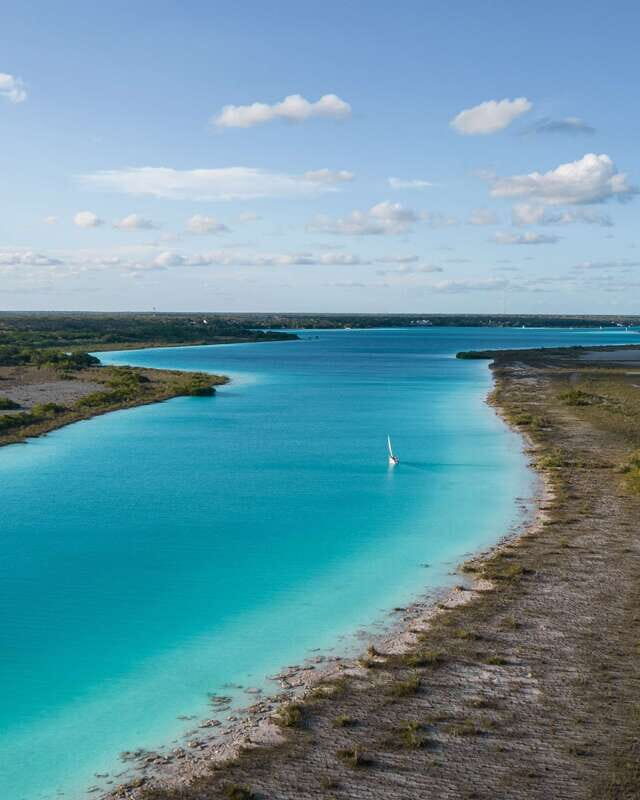 Private sailboat tour across the Bacalar seven colors lagoon - An authentic way to explore Bacalar’s Lagoon