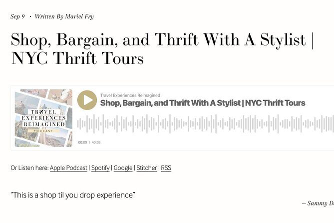 Private Secondhand Bargain Shopping & Styling Tour with a Personal Shopper - Exploring the Itinerary: What You Can Expect