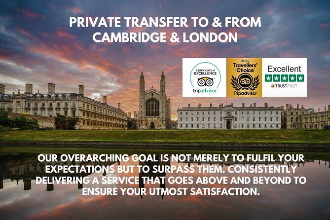 Private Transfer between London & Cambridge - Meet & Greet - Key Points