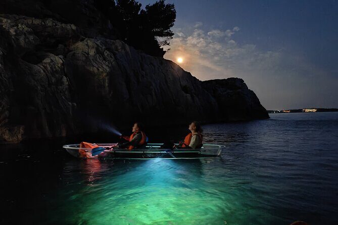Pula: Transparent Kayak Night Adventure to Cave and Canyon - Summary