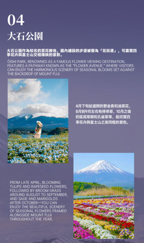 Recommended for Families: | Mount Fuji 5th Station/Arakurayama Sengen Park x Lake Kawaguchi (Includes Popular Sightseeing Train Ticket) x Oishi Park x Fruit Picking Day Trip (From Tokyo) - Oishi Park’s seasonal flower walk