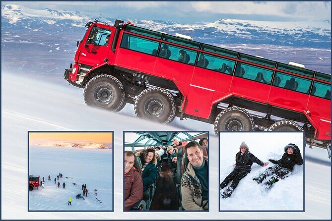 RED GLACIER MONSTER TRUCK Langjokull Glacier Tour from Gullfoss - A Deep Dive into the Glacier Adventure
