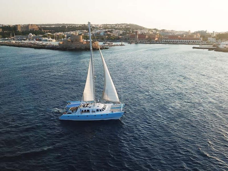 Rhodes: Catamaran Cruise with Snacks, Wine & Sunset Viewing - Key Points