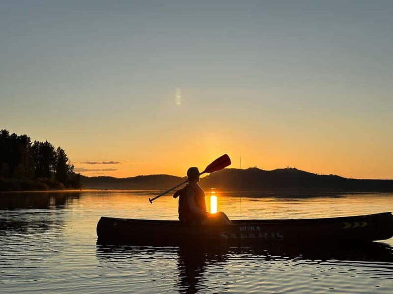 Ruka : Summer evening canoeing on the lake Rukajärvi - Ruka: Summer Evening Canoeing on the Lake Rukajärvi