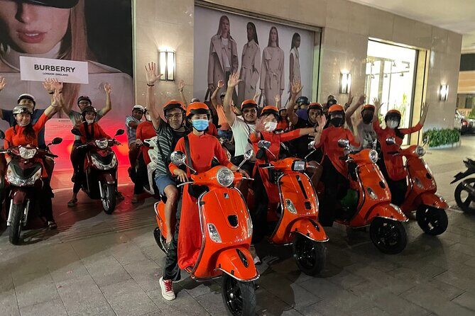 Saigon Vespa By Night Street Food With Female Riders Ao Dai - Key Points