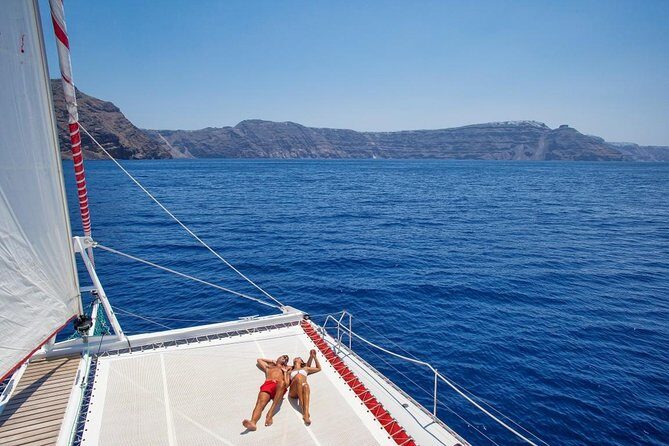 Sailing Catamaran Cruise in Santorini with BBQ, Drinks and Transfer - FAQ