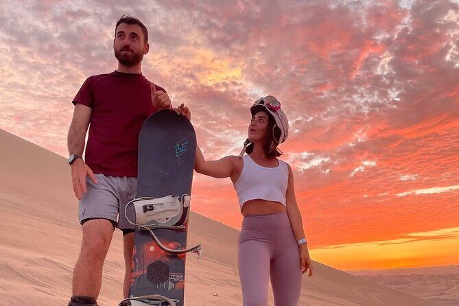 Sandboarding or Sandsky with sunset in Huacachina - Key Points