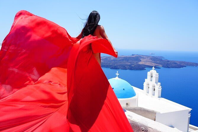 Santorini 2h Private Flying Dress Photoshoot with Transportation - Price and Value: Is It Worth It?
