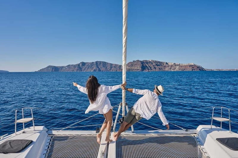 Santorini: Caldera Classic Catamaran Cruise w/ Meal & Drinks - The Meal: Authentic Greek BBQ on Deck