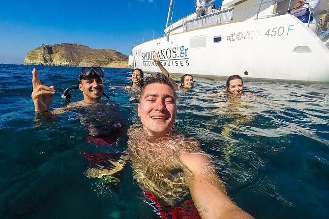 Santorini Classic Catamaran Cruise with BBQ, Drinks and Transfers - Food and Drinks: A Greek Feast on the Water