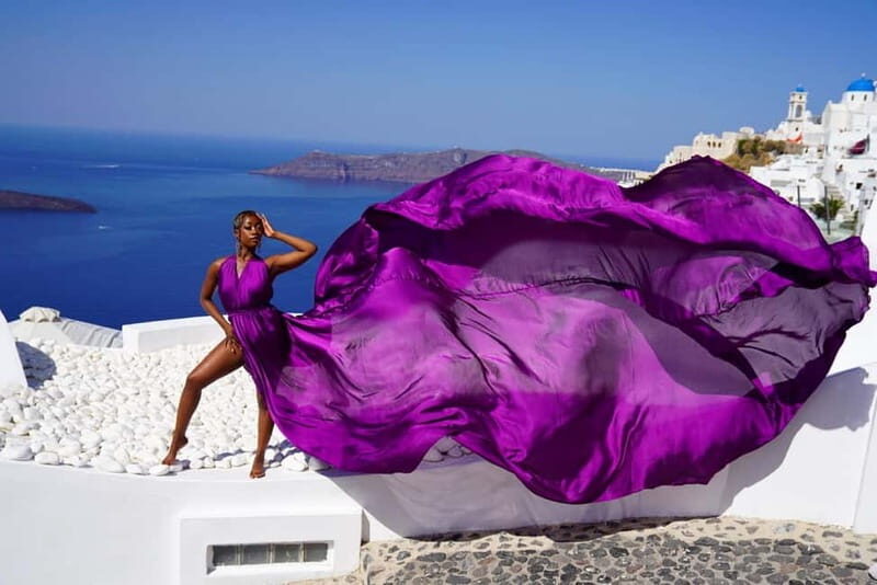 Santorini: Flying Dress Photoshoot Private Entry to Blue Dom - An In-Depth Look at the Santorini Flying Dress Photoshoot