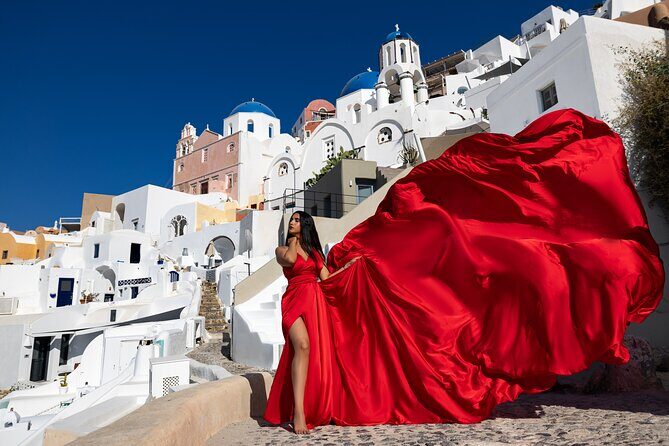Santorini Flying Dress Photoshoot  Private Tour & Photos - FAQ