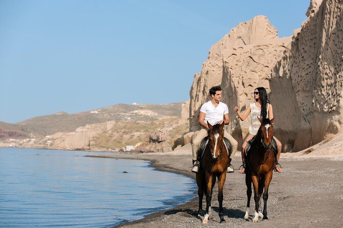 Santorini: Horse riding to the Black Sandy Beach (Eros beach) - Price and Value