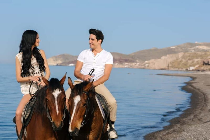 Santorini: Horseback Riding on the Black Sandy Eros Beach - Key Points