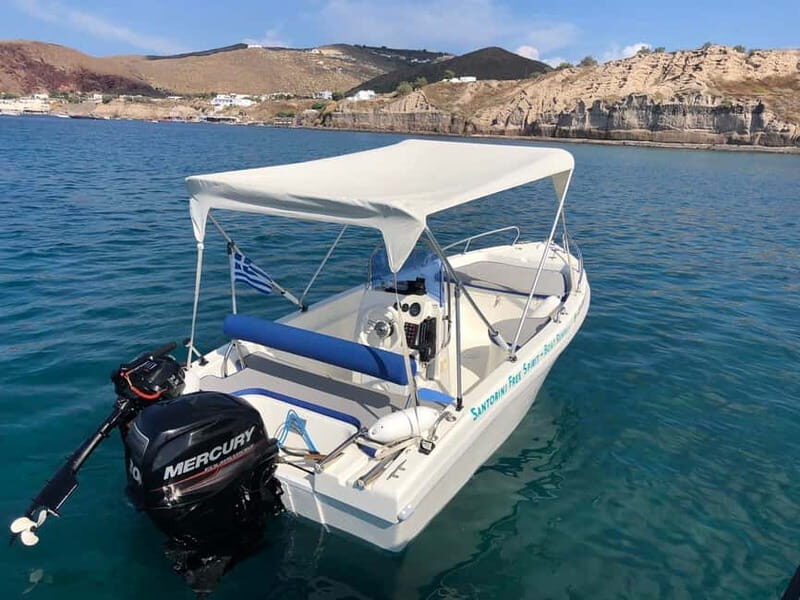 Santorini: License-Free Boat Rental with Ice, Water, & Fruit - What’s Included and What to Bring