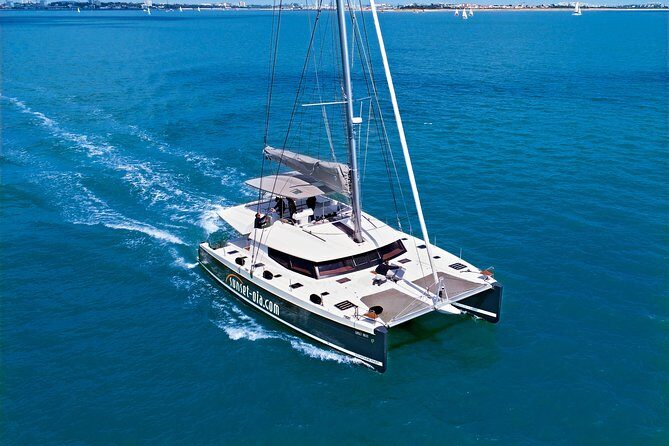 Santorini Luxury Catamaran Day Cruise with BBQ,drinks,transfer - Key Points
