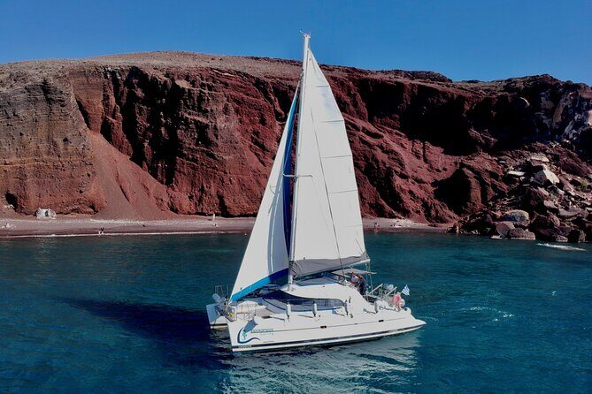 Santorini: Premium Small-Group Catamaran Cruise with Food/Drinks - Key Points