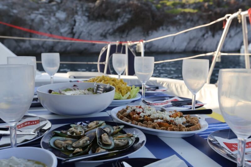 Santorini: Private Catamaran Cruise with Food & Drinks - Frequently Asked Questions